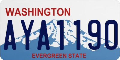 WA license plate AYA1190