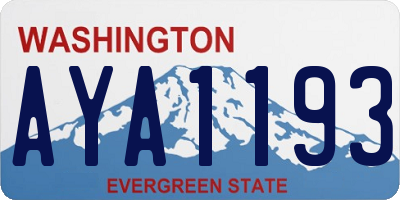 WA license plate AYA1193