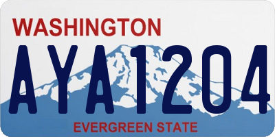 WA license plate AYA1204
