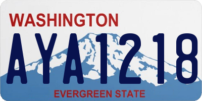 WA license plate AYA1218