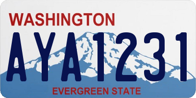 WA license plate AYA1231