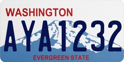 WA license plate AYA1232