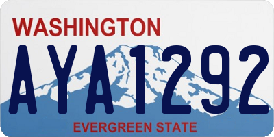 WA license plate AYA1292