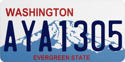 WA license plate AYA1305