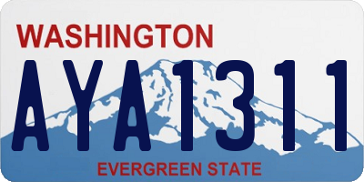 WA license plate AYA1311