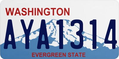 WA license plate AYA1314
