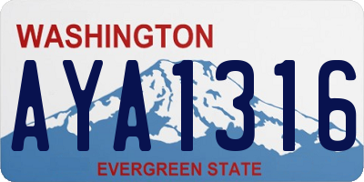 WA license plate AYA1316