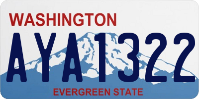 WA license plate AYA1322
