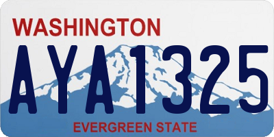 WA license plate AYA1325