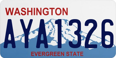 WA license plate AYA1326