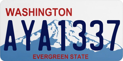 WA license plate AYA1337