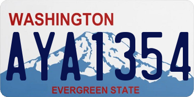 WA license plate AYA1354