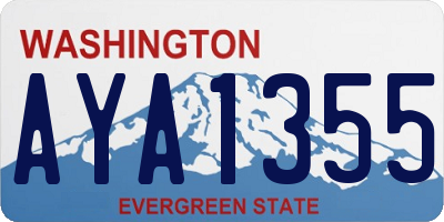 WA license plate AYA1355