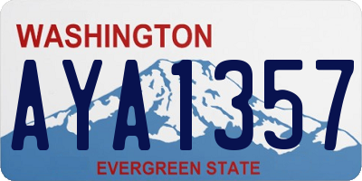 WA license plate AYA1357