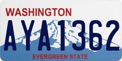 WA license plate AYA1362