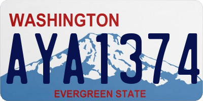 WA license plate AYA1374