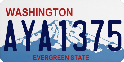WA license plate AYA1375