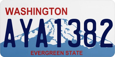WA license plate AYA1382
