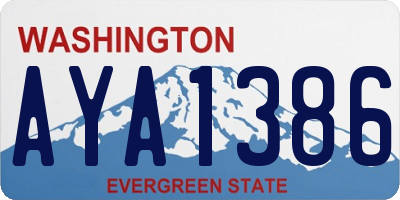 WA license plate AYA1386
