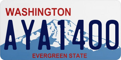 WA license plate AYA1400