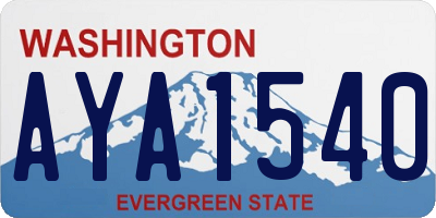 WA license plate AYA1540