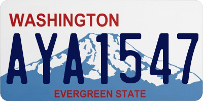WA license plate AYA1547