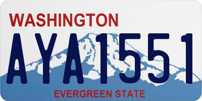 WA license plate AYA1551