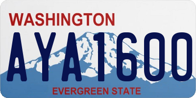 WA license plate AYA1600