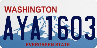 WA license plate AYA1603