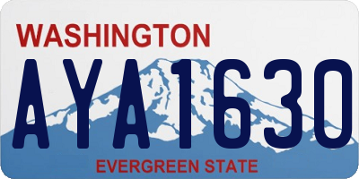 WA license plate AYA1630