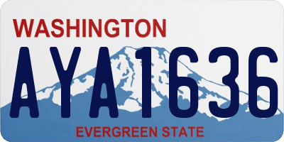 WA license plate AYA1636