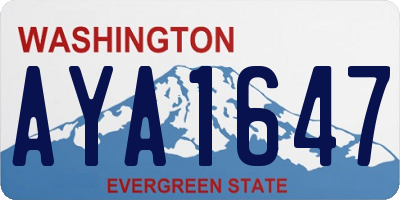 WA license plate AYA1647
