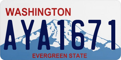 WA license plate AYA1671