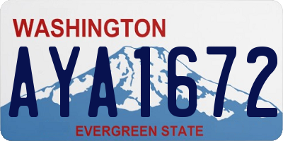 WA license plate AYA1672