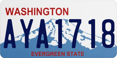 WA license plate AYA1718