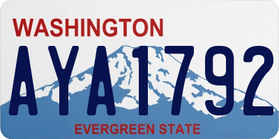 WA license plate AYA1792
