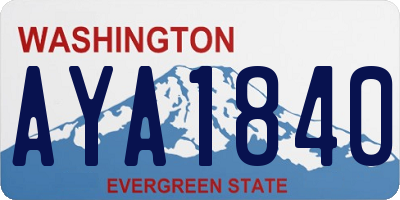 WA license plate AYA1840