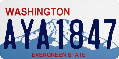 WA license plate AYA1847
