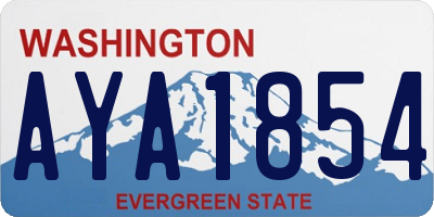 WA license plate AYA1854