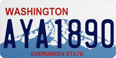 WA license plate AYA1890