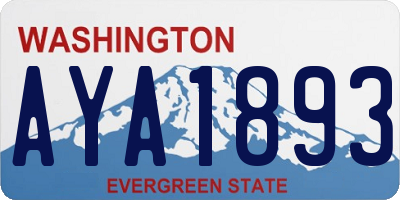 WA license plate AYA1893