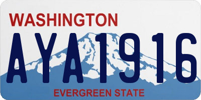 WA license plate AYA1916