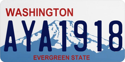 WA license plate AYA1918