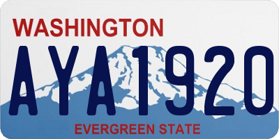 WA license plate AYA1920