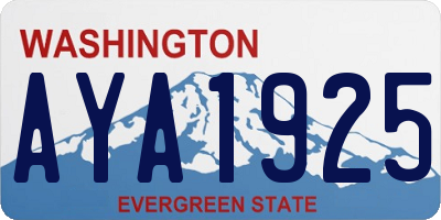 WA license plate AYA1925