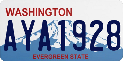 WA license plate AYA1928
