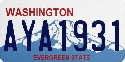 WA license plate AYA1931