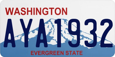 WA license plate AYA1932