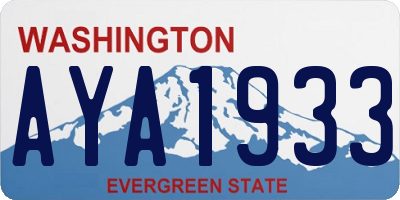 WA license plate AYA1933
