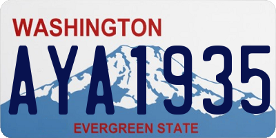 WA license plate AYA1935
